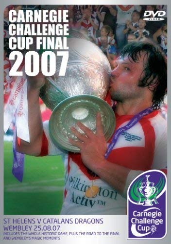 DVD cover: Rugby player kissing a trophy, Carnegie Challenge Cup Final 2007.