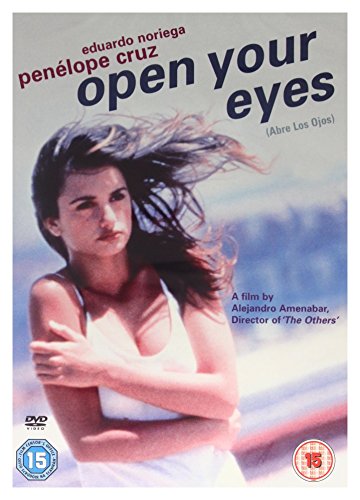 DVD cover for “Open Your Eyes” featuring Penélope Cruz with windblown hair.