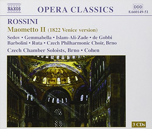 CD case for Rossini’s “Maometto II” opera, featuring Hagia Sophia imagery.