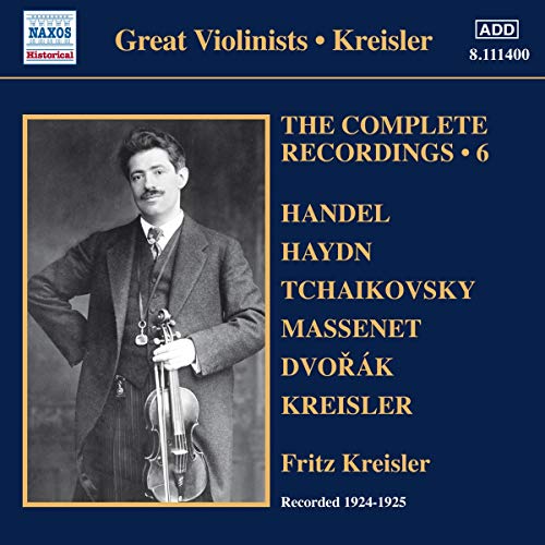 CD cover featuring violinist Fritz Kreisler in a portrait, with composer names.