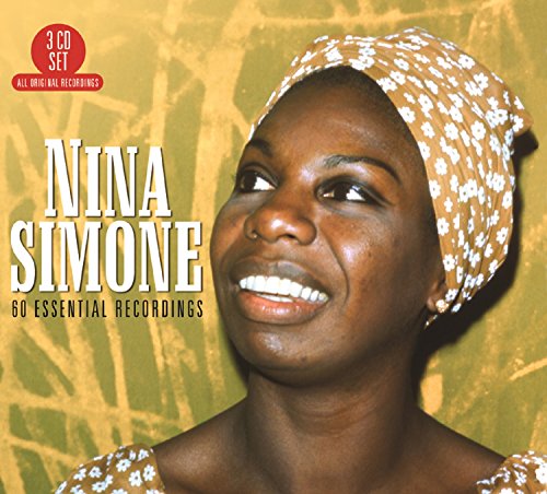 Nina Simone portrait on a 3-CD set cover, gold background.