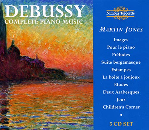 CD cover for Debussy’s complete piano music performed by Martin Jones.