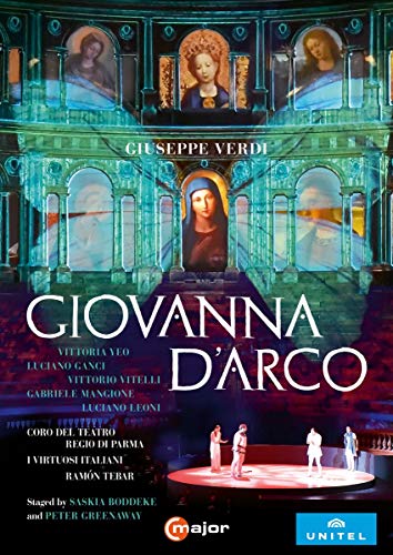 DVD cover for Verdi’s “Giovanna d’Arco” opera, featuring Joan of Arc.