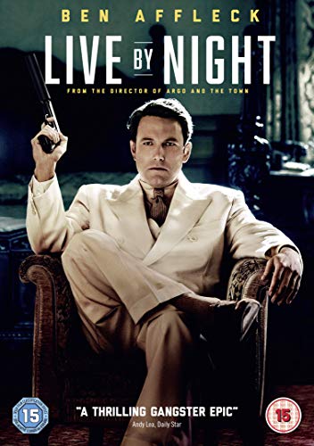 DVD cover for "Live By Night" featuring Ben Affleck in a suit.