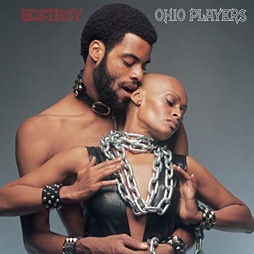 Album cover for Ohio Players’ “Ecstasy” featuring a couple in embrace.