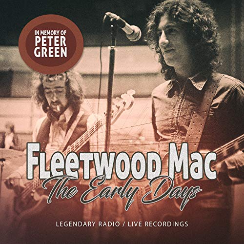 Fleetwood Mac CD cover featuring band members performing with a memorial badge.