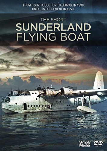 Vintage Short Sunderland flying boat on water, DVD cover image.