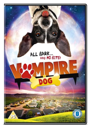 DVD cover art featuring an upside-down dog against a large moon and suburban landscape.