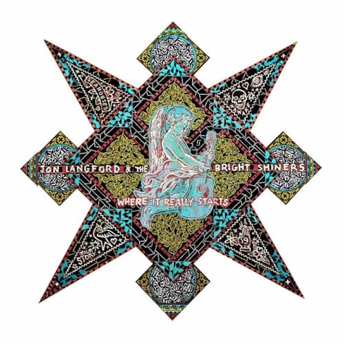 Album cover for Jon Langford & The Bright Shiners, ornate star design.