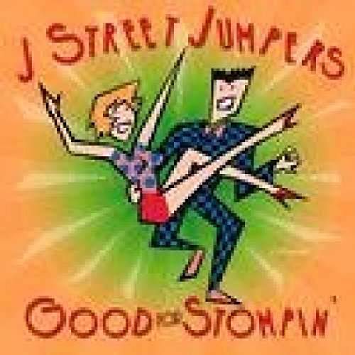 Cartoon couple dancing energetically on an orange and green CD cover.