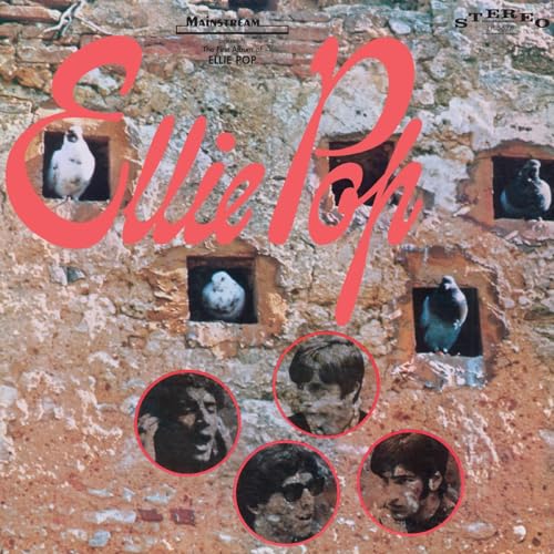 Album cover for "Ellie Pop" featuring portraits and pigeons in windows.