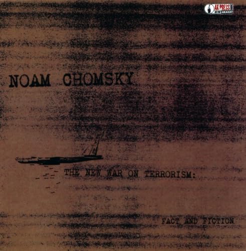 CD cover: Noam Chomsky lecture, "The New War on Terrorism," with airplane silhouette.