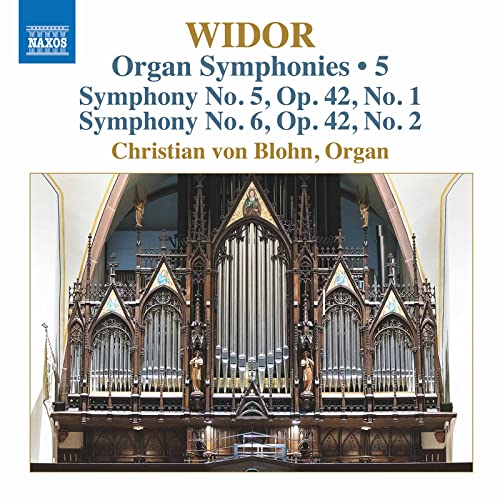 CD cover for Widor organ symphonies featuring a large church organ.