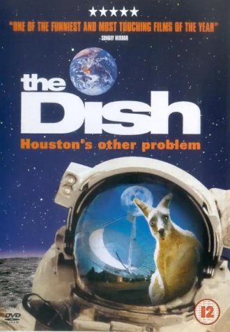 DVD cover for "The Dish" featuring a kangaroo in a space helmet.