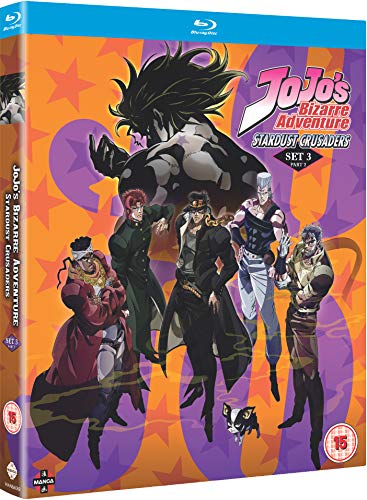 Blu-ray cover for "JoJo's Bizarre Adventure: Stardust Crusaders Part 2" featuring characters.