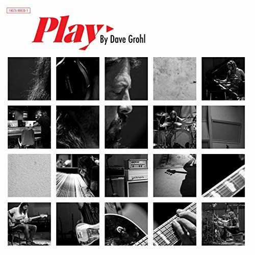 Black and white album cover for Dave Grohl’s “Play” with grid of images.