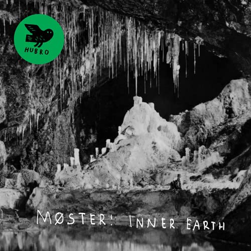 Black and white cave interior with stalactites and album title text.