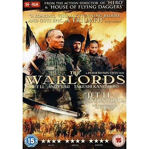 DVD cover for "Warlords" featuring three Asian men in military attire.