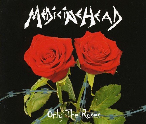 CD cover: black background with red roses and barbed wire.