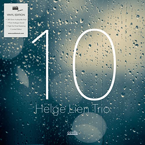 Vinyl record cover for Helge Lien Trio’s “10” with rain effect.