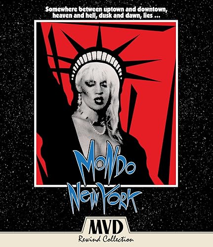 Mondo New York" Blu-ray cover featuring a stylized Statue of Liberty portrait.