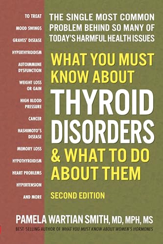 Book cover with bold text about thyroid disorders and health issues.