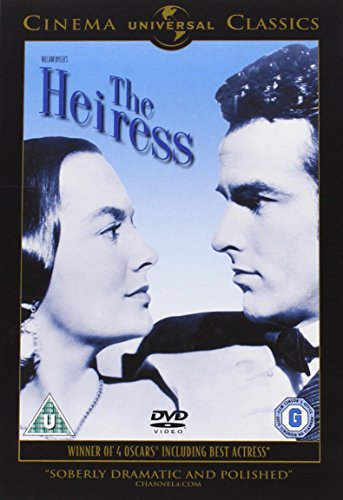 DVD cover for "The Heiress" featuring two faces in profile.