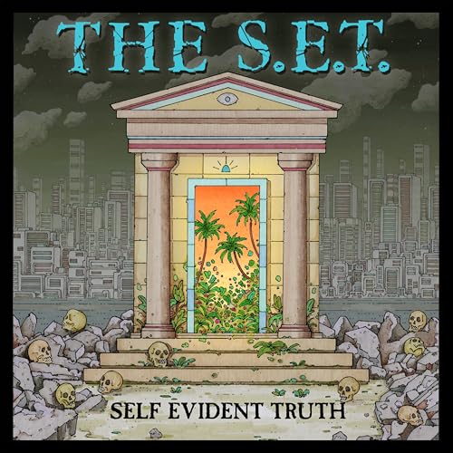 Album cover for “The S.e.t.” with a temple, skulls, and cityscape.