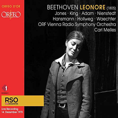 CD cover for Beethoven’s *Leonore* (1805) featuring a woman in a coat.