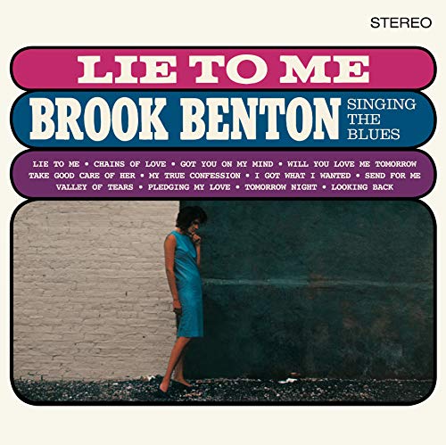 Album cover for Brook Benton’s “Lie To Me” featuring a pensive man.