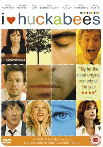 I Heart Huckabees" DVD cover with a grid of cast portraits and imagery.