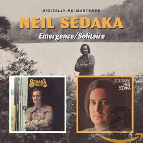 CD cover for Neil Sedaka’s “Emergence/Solitaire” featuring artist portrait.