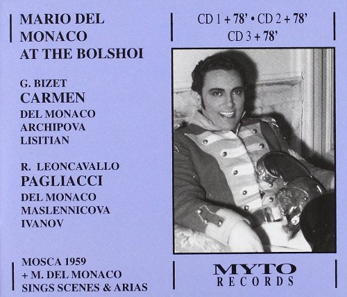 CD cover featuring Mario Del Monaco in opera costume, 1959.