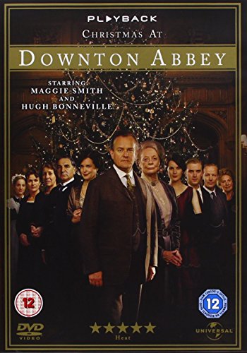 Christmas At Downton Abbey" DVD cover featuring cast members and a Christmas tree.