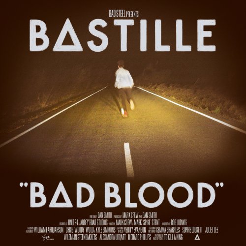 Bastille’s “Bad Blood” vinyl cover: a lone figure running down a dark road.