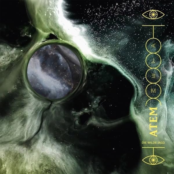 Album cover: swirling nebula with a central eye and text “Atem”.