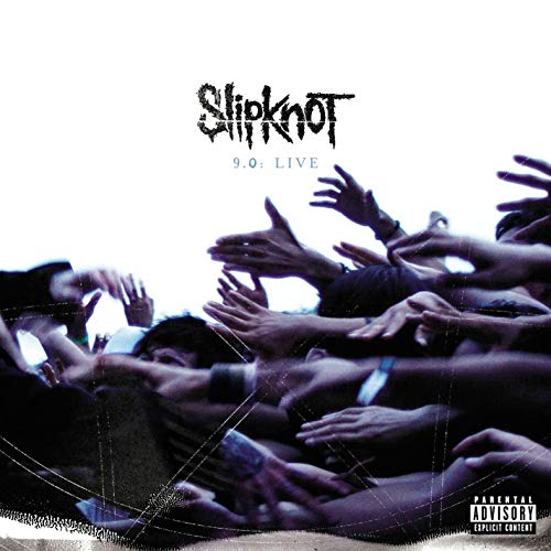 Slipknot "9.0 Live" CD cover with reaching hands and a crowd.