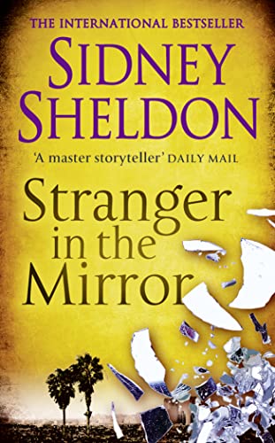 Book cover: "A Stranger in the Mirror" by Sidney Sheldon, with broken glass.