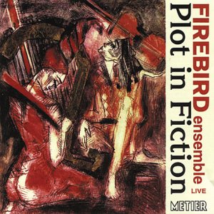 CD cover for "Firebird: Plot in Fiction" with abstract red and gold art.