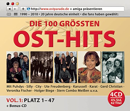 CD cover for “100 Größten Ost-Hits” featuring multiple East German artists.