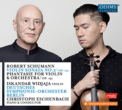 CD cover featuring two musicians, Widjaja and Eschenbach, with violin.