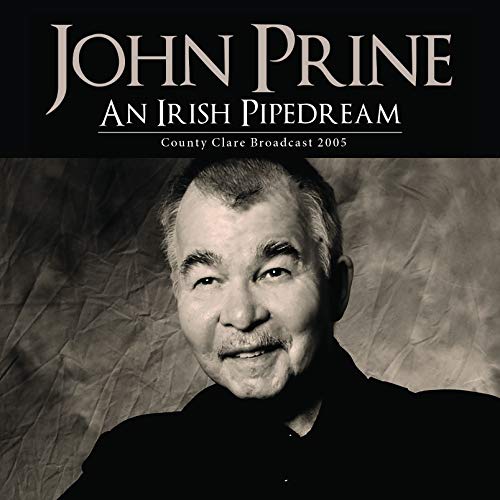 John Prine album cover, black and white portrait with text.