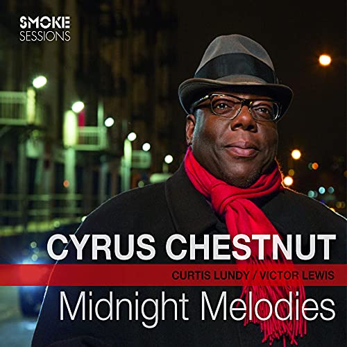Cyrus Chestnut in a hat and glasses, album cover for "Midnight Melodies.