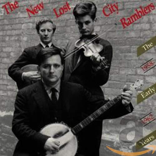 CD cover featuring three men with musical instruments, black and white.