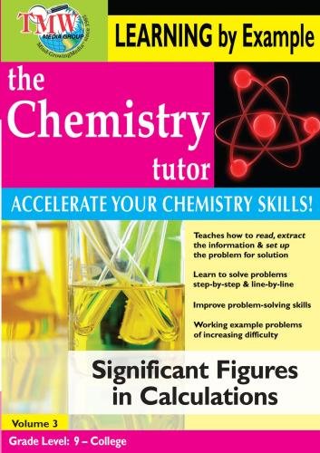 Chemistry tutor DVD cover with atom illustration and lab glassware.