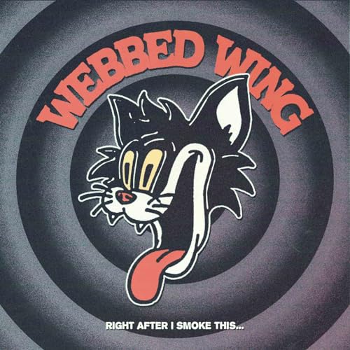 Vinyl record cover featuring a cartoon cat with a red tongue.
