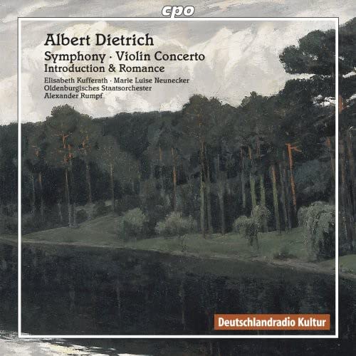 CD cover featuring a dark forest landscape and composer Albert Dietrich’s name.
