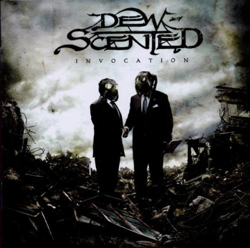 CD cover: two figures in suits and gas masks amid ruins.