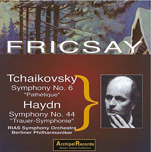 CD cover for Fricsay conducting Tchaikovsky and Haydn symphonies, with portrait.