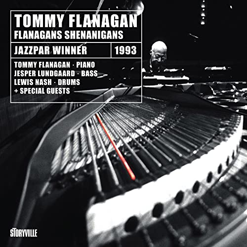 CD cover for Tommy Flanagan’s “Flanagan’s Shenanigans” featuring a pianist.